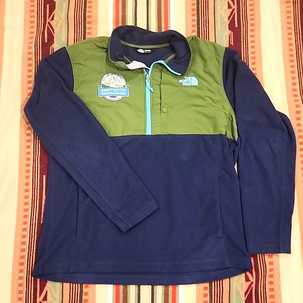 The Northface Denali Pullover Zip Men L Fleece Sawtooths